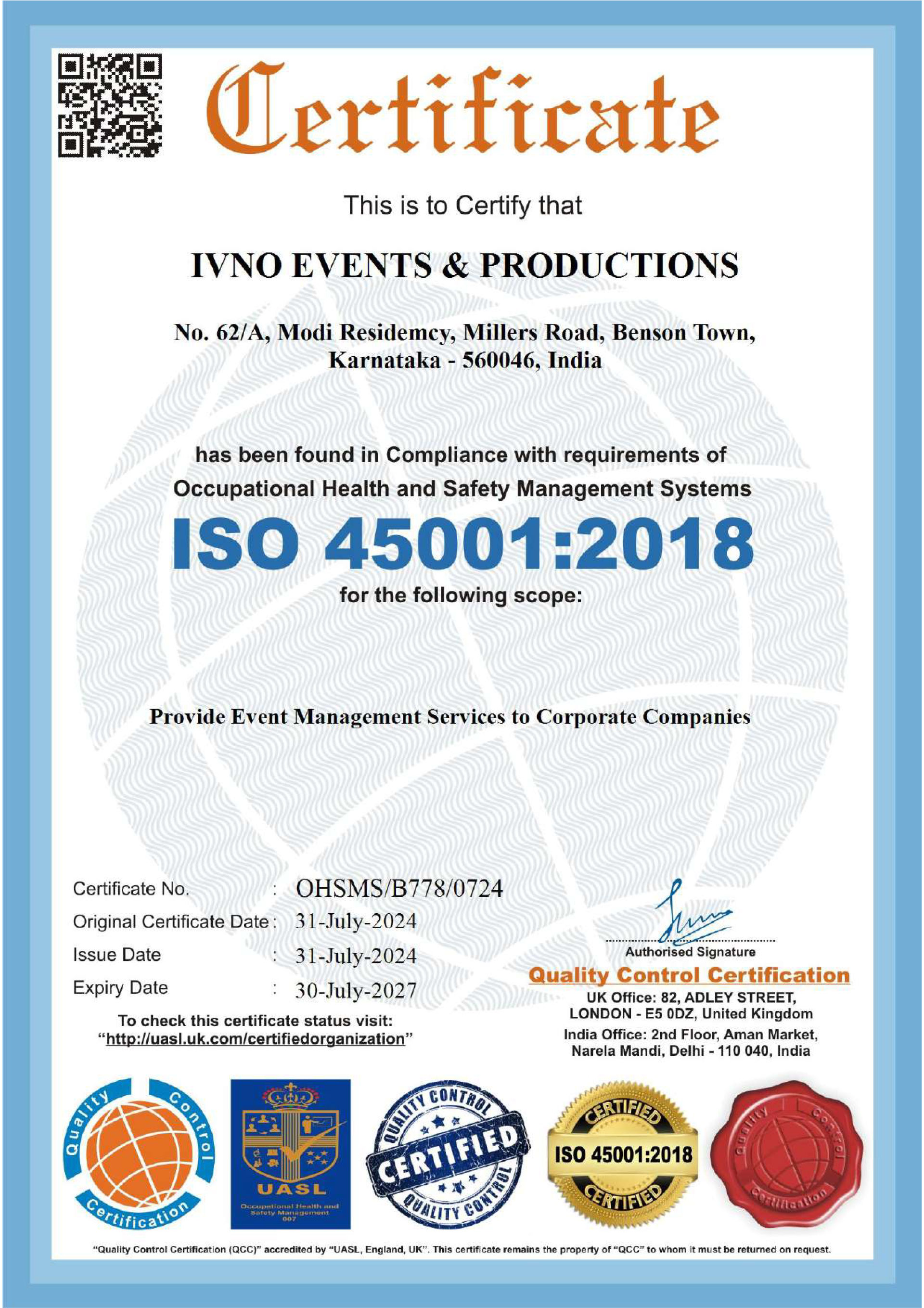 Ivno Certificate